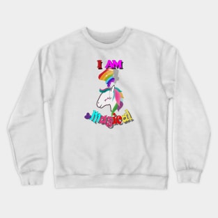 unicorn 4th birthday: I am 4 and magical Crewneck Sweatshirt